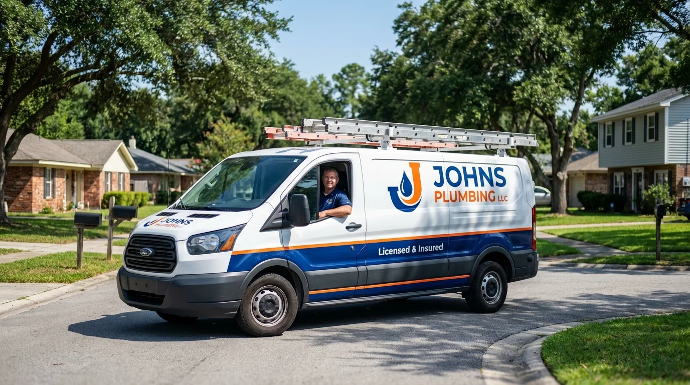 Johns Plumbing LLC service van in Montrose, PA